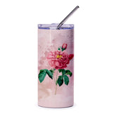 Pink Rose Tumbler, Floral Tumbler, Botanical Tumbler, Garden Rose, Flower Lover Gift, Watercolor Tumbler, Aesthetic Tumbler, Stylish - Tawshia